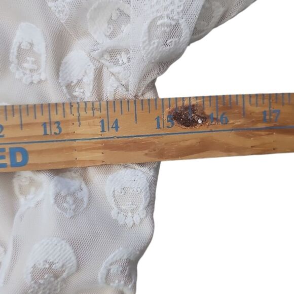 Jill by Jill Stuart White Textured Lace Romper Sz S Elegant Feminine Resortwear - Picture 14 of 16